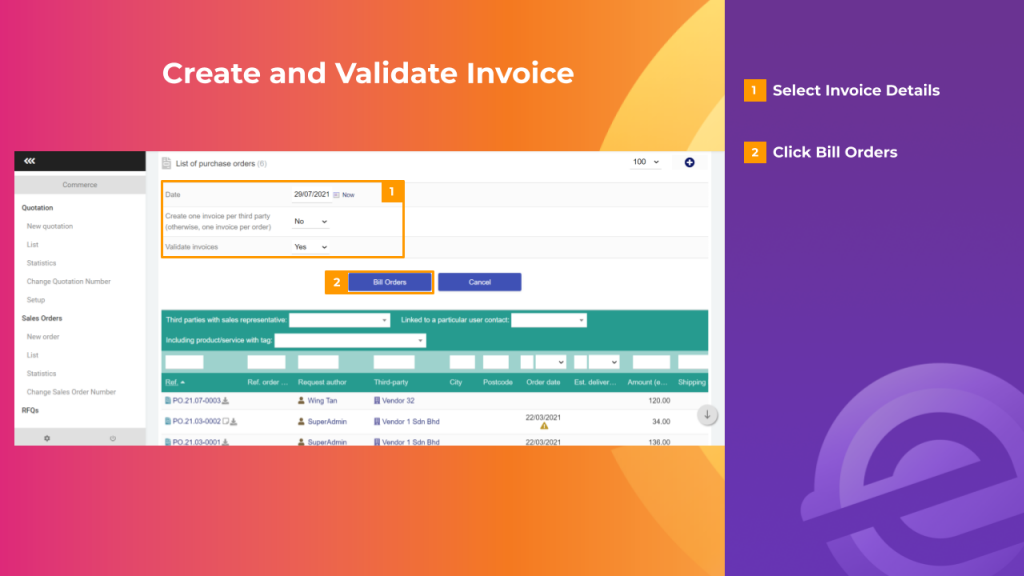 How to Bill Purchase Orders – MYERP Knowledge Base