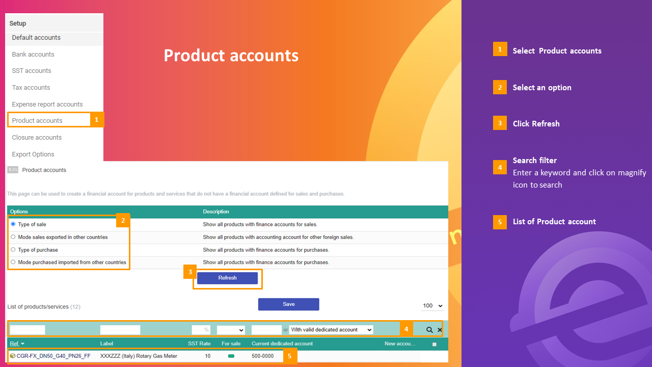 How to Setup Product Account – MYERP Knowledge Base